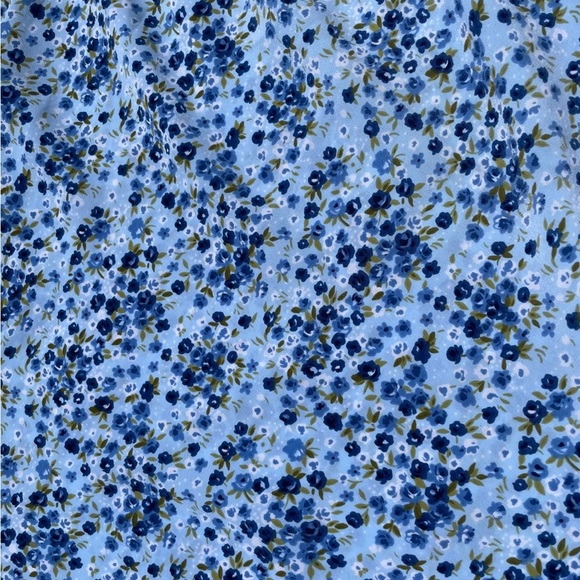 My Michelle knee length light blue with blue flowers skirt - Picture 2 of 2